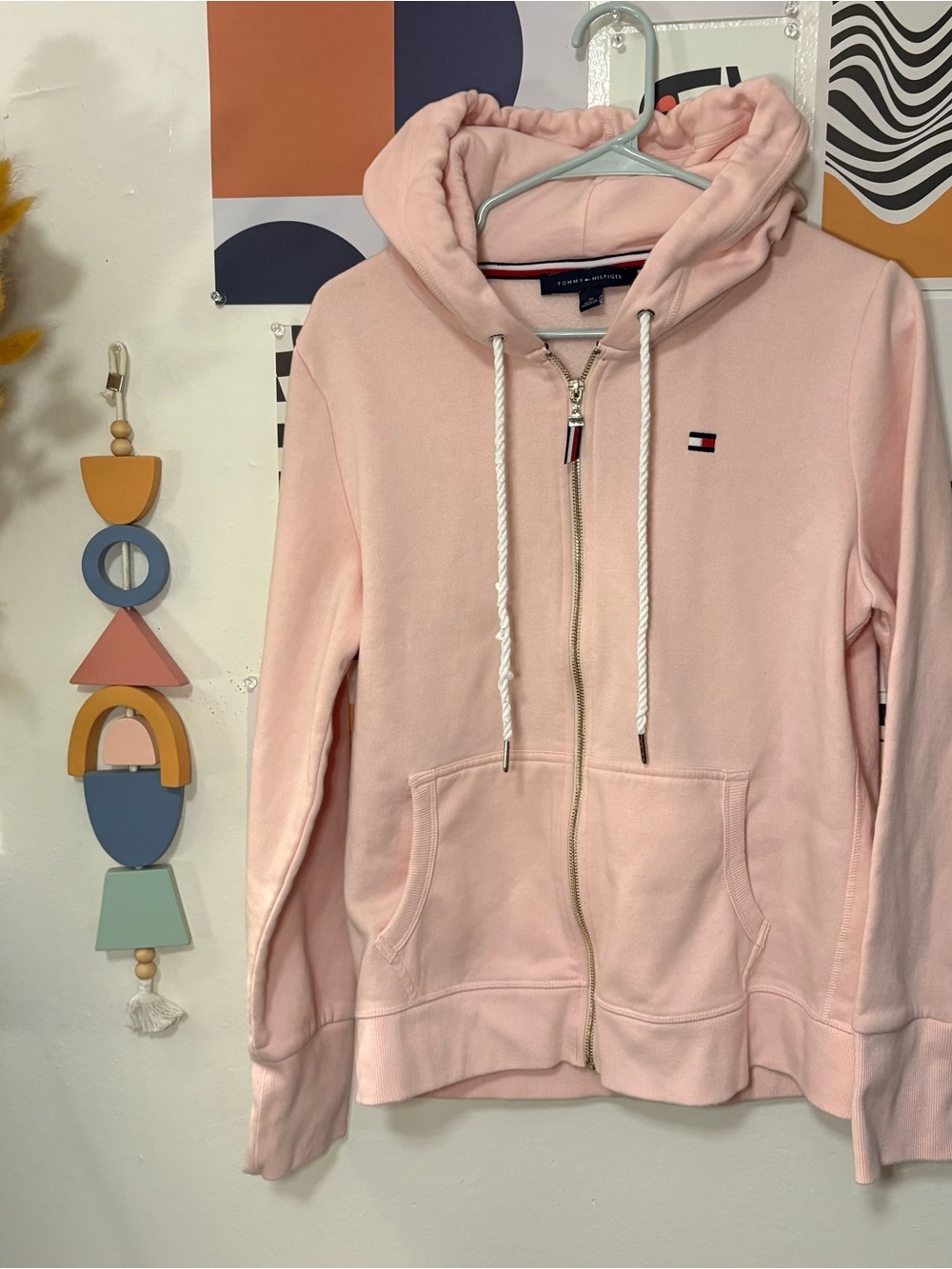 Tommy Hilfiger Light Pink Zip-Up Hoodie Jacket